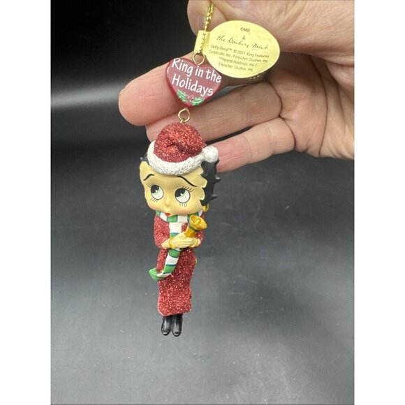 The Danbury Mint Betty Boop Glitter Christmas Ornament Set Of 3 NEW - Picture 9 of 11